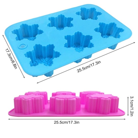 Multi use silicone snowflake molds - set of 2 NIB - Picture 2 of 7